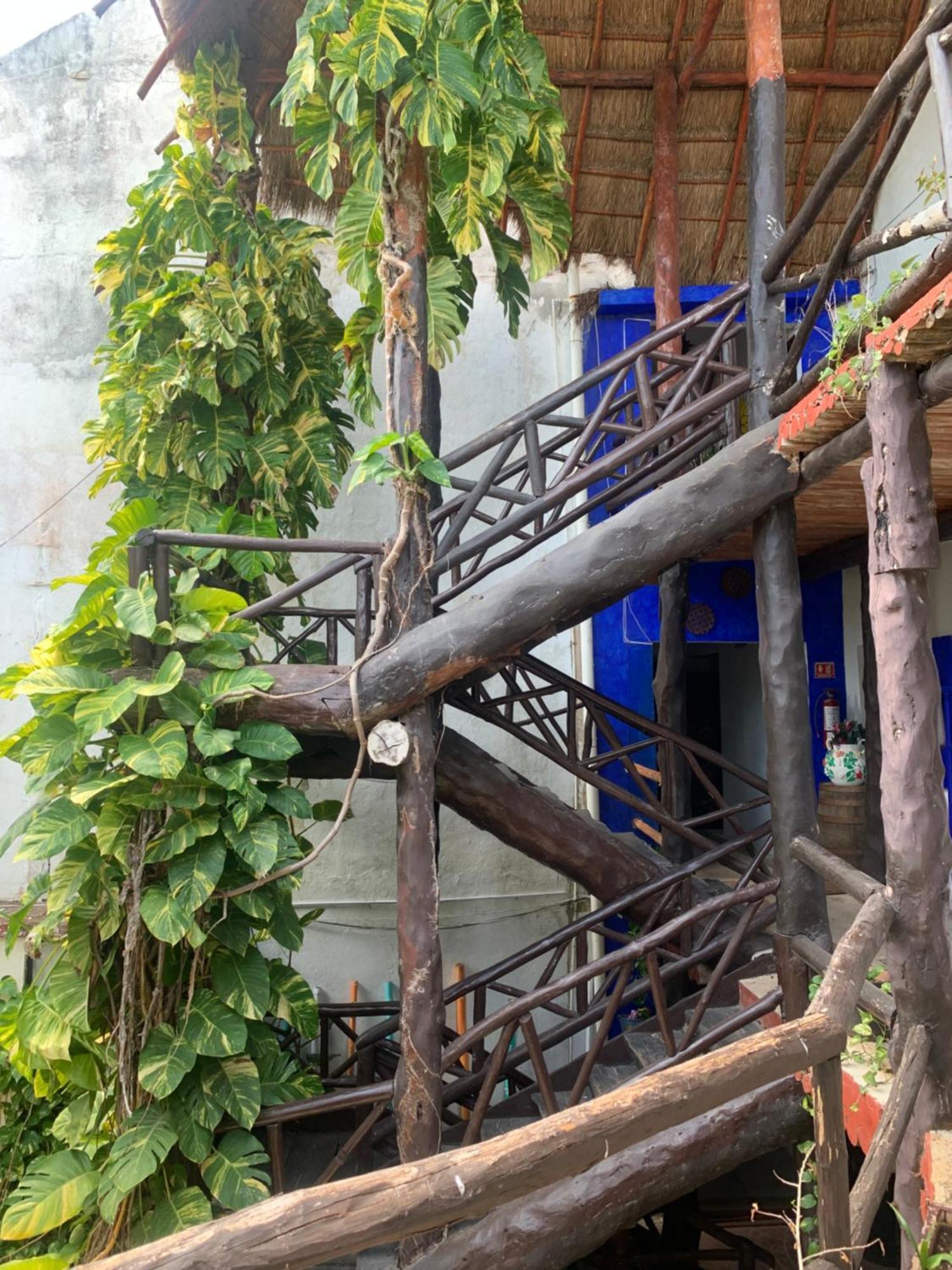 Casa Caribe Канкун Екстериор снимка Bamboo staircase